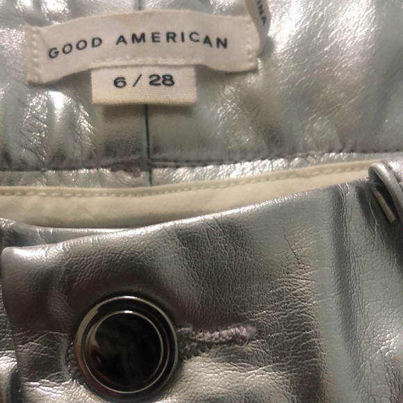 Good American - metallic straight leg trousers - Picture 2 of 4